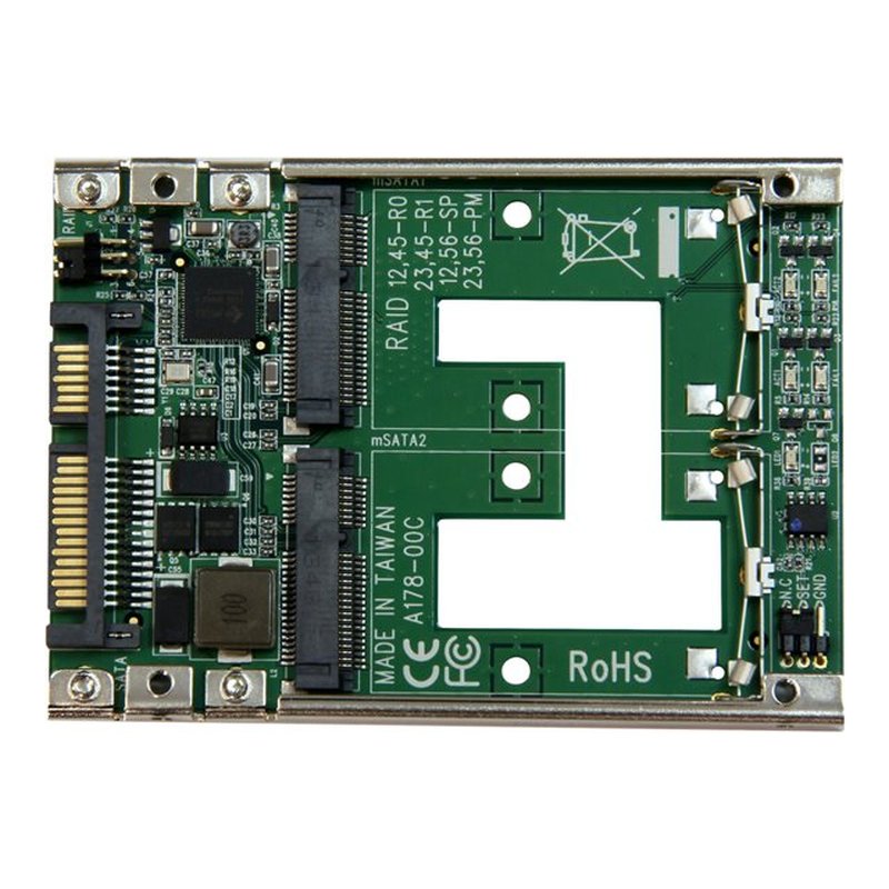 StarTech.com Adaptador Conversor de SSD mSATA Doble a SATA RAID de 2,5 Pulgadas - Convertidor - Imagen 2