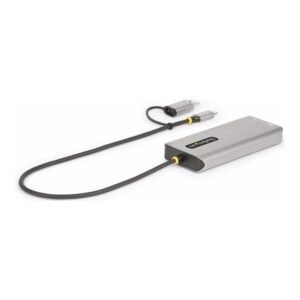 StarTech.com Adaptador Multipuertos USB-C - HDMI Doble (4K30Hz/1080p60Hz) - Hub Ladrón 3x USB-A - Mini Docking Station de Viajes - Docking Station USB Tipo C con Cable Integrado de 40cm