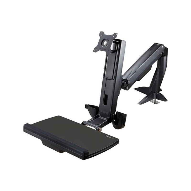 StarTech.com Brazo de Soporte de Pie y Sentado - Brazo Ajustable de Montaje en Escritorio de Pie o Sentado para Un Monitor VESA de hasta 27" - Ergonómico Articulado para Escritorio de Pie
