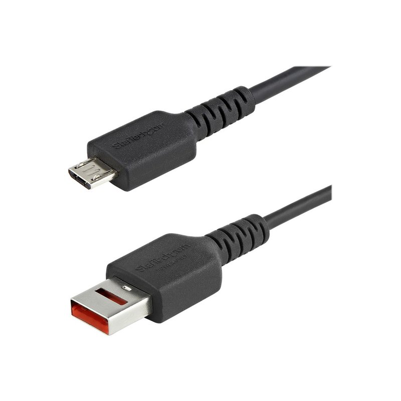 StarTech.com Cable de 1m Adaptador Bloqueador USB de Datos – Adaptador USB a Micro USB de Carga Segura – Micro USBC Solo de Carga para Tablet o Teléfono Móvil – Protector de Bloqueo de Datos