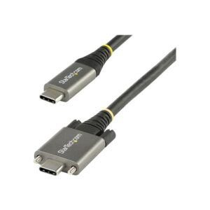 StarTech.com Cable de 1m USB-C con Tornillos Laterales de Fijación - 10Gbps - Cable USB Tipo C USB 3.1/3.2 Gen 2 - con Carga por Entrega Alimentación PD de 100W (5A), Modo Alt DP