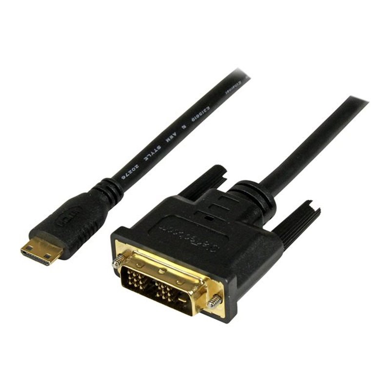 StarTech.com Cable de 2m Mini HDMI a DVI - Cable DVI-D a HDMI (1920x1200p) - Mini HDMI Macho de 19 Pines a DVI-D Macho - Cable Adaptador para Monitor Digital - Adaptador Mini HDMI a DVI