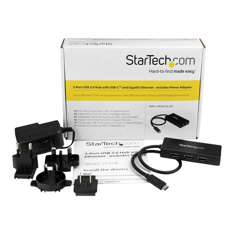StarTech.com Concentrador USB 3.0 de 3 Puertos con USB-C y Ethernet Gigabit - Con Adaptador de Alimentación StarTech.com Concentrador USB 3.0 de 3 Puertos con USB-C y Ethernet Gigabit - Con Adaptador de Alimentación - Imagen 5
