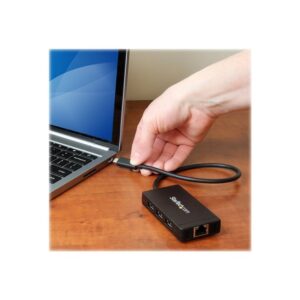 StarTech.com Concentrador USB 3.0 de 3 Puertos con USB-C y Ethernet Gigabit - Con Adaptador de Alimentación StarTech.com Concentrador USB 3.0 de 3 Puertos con USB-C y Ethernet Gigabit - Con Adaptador de Alimentación