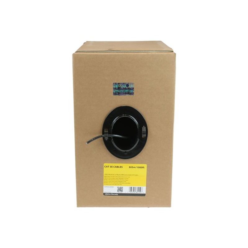 StarTech.com Rollo Bobina de 304,8m de Cable de Red Sólido Bulk a Granel UTP Cat5e Negro Certificado CMR (Riser) StarTech.com Rollo Bobina de 304,8m de Cable de Red Sólido Bulk a Granel UTP Cat5e Negro Certificado CMR (Riser)