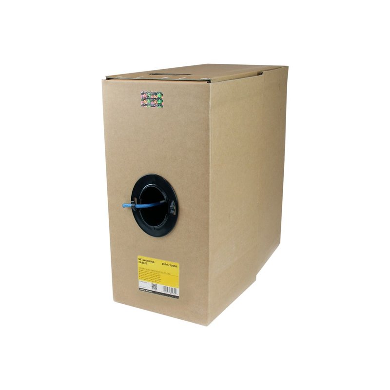 StarTech.com Rollo Bobina de 304,8m de Cable de Red Sólido Bulk a Granel UTP Cat6 Azul Certificado CMR (Riser) RJ45