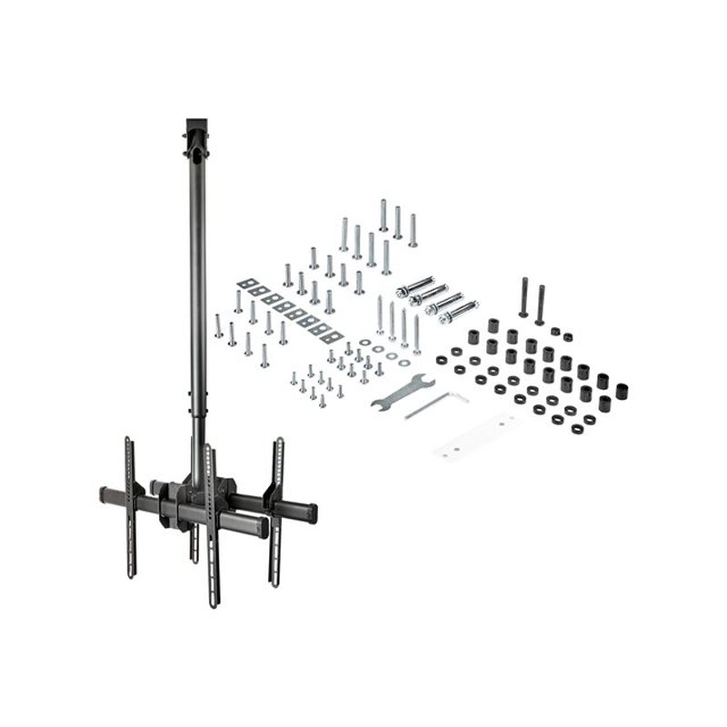 StarTech.com Soporte de Techo para 2 TV - Soporte VESA de Colgar de Alta Resistencia para 2 Pantallas de 32" a 75" - Poste Telescópico Ajustable de 1,06m a 1,52m Inclinación/Giro/Rotación - Imagen 5