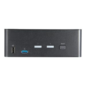 StarTech.com Switch Conmutador KVM de 2 Puertos HDMI 2.0 4K para 2 Monitores - Vídeo de 4K y 60Hz Ultra HD - HDR - Hub Ladrón USB 3.0 de 2 Puertos y 4 Puertos USB 2.0 HID - Audio - HotKey - TAA