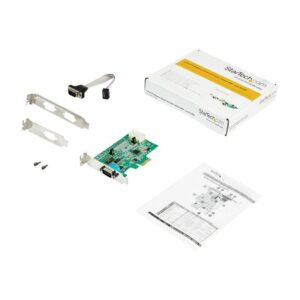 StarTech.com Tarjeta Adaptadora Serie PCI Express RS232 de 2 Puertos - Tarjeta Controladora Serie PCIe RS232 - PCIe a Serie DB9 - UART 16950 - Tarjeta de Perfil Bajo para Windows y Linux