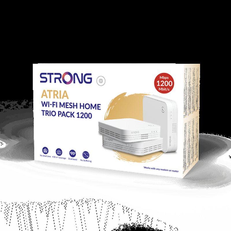 Strong WI-FI MESH HOME TRIO PACK 1200 Doble banda (2,4 GHz / 5 GHz) Wi-Fi 5 (802.11ac) Blanco 3 Interno - Imagen 2