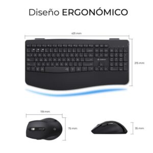 TECLADO + MOUSE SUBBLIM WIRELESS ERGO OFFICE PROWAVE DUAL BLACK TECLADO + MOUSE SUBBLIM WIRELESS ERGO OFFICE PROWAVE DUAL BLACK