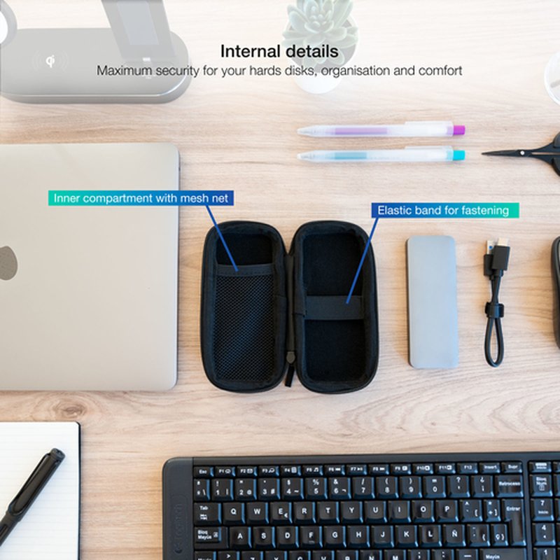 TooQ Estuche Protector para Caja Externa M2, Negro - Imagen 4