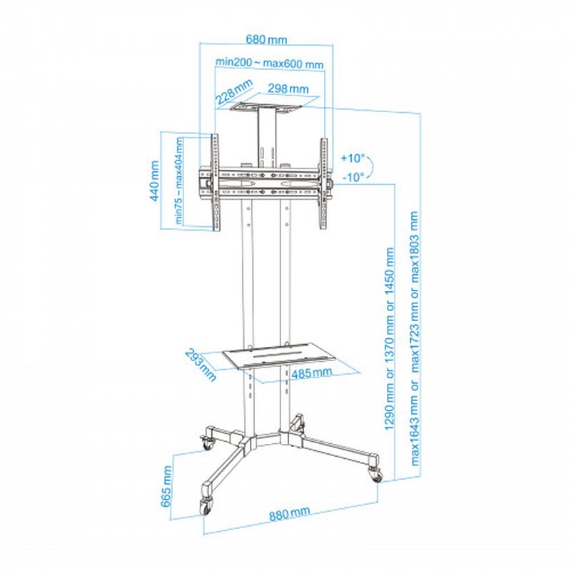 TooQ FS1470M-B soporte para TV 177,8 cm (70") Negro TooQ FS1470M-B soporte para TV 177,8 cm (70") Negro - Imagen 14