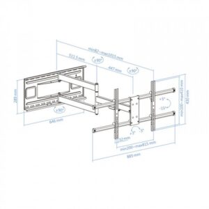 TooQ LP4380XL-B soporte para TV 2,03 m (80") Negro