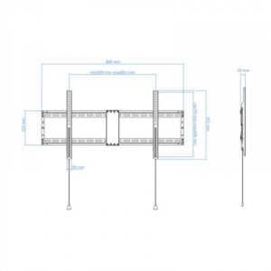 TooQ LP4390F-B soporte para TV 2,29 m (90") Negro