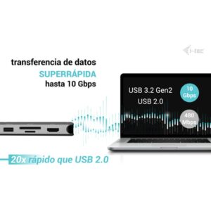 i-tec Metal USB-C Nano 3x Display Dock, 2x HDMI 1x USB-C video + Power Delivery 140W
