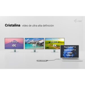 i-tec Metal USB-C Nano 3x Display Dock, 2x HDMI 1x USB-C video + Power Delivery 140W