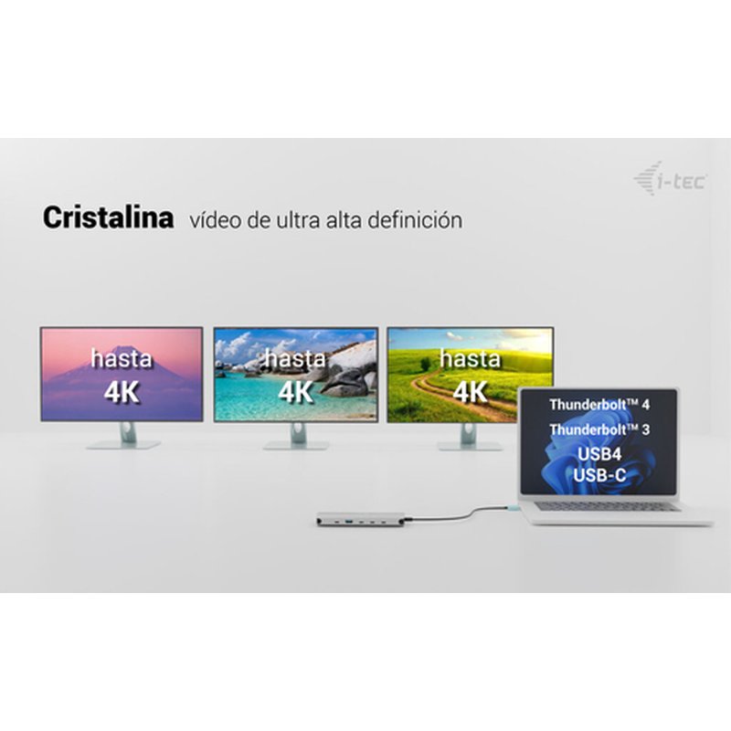 i-tec Metal USB-C Nano 3x Display Dock, 2x HDMI 1x USB-C video + Power Delivery 140W - Imagen 9