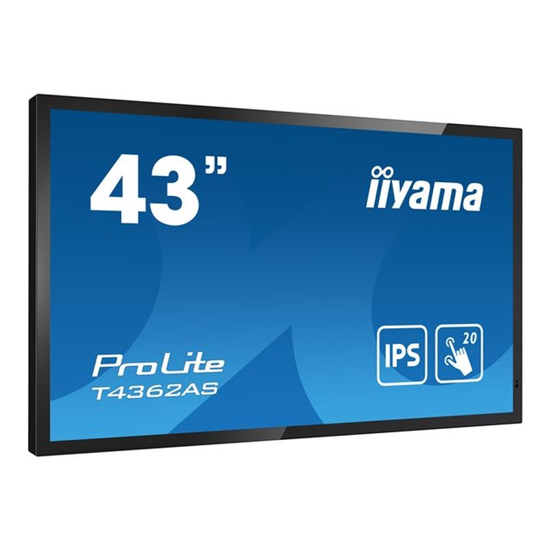 iiyama T4362AS-B1 pantalla de señalización Panel plano interactivo 108 cm (42.5") IPS 500 cd / m² 4K Ultra HD Negro Pantalla táctil Procesador incorporado Android 8.0 24/7 - Imagen 3