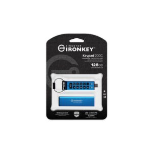 Kingston Technology IronKey Keypad 200 unidad flash USB 128 GB USB Tipo C 3.2 Gen 1 (3.1 Gen 1) Azul