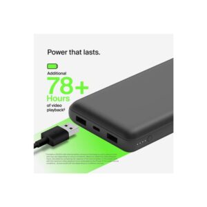 20K Power Bank USB-A+C 15w Black