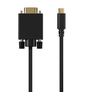 AISENS Cable Conversor USB-C a VGA, USB-C/M-HDB15/M, Negro, 1.8M