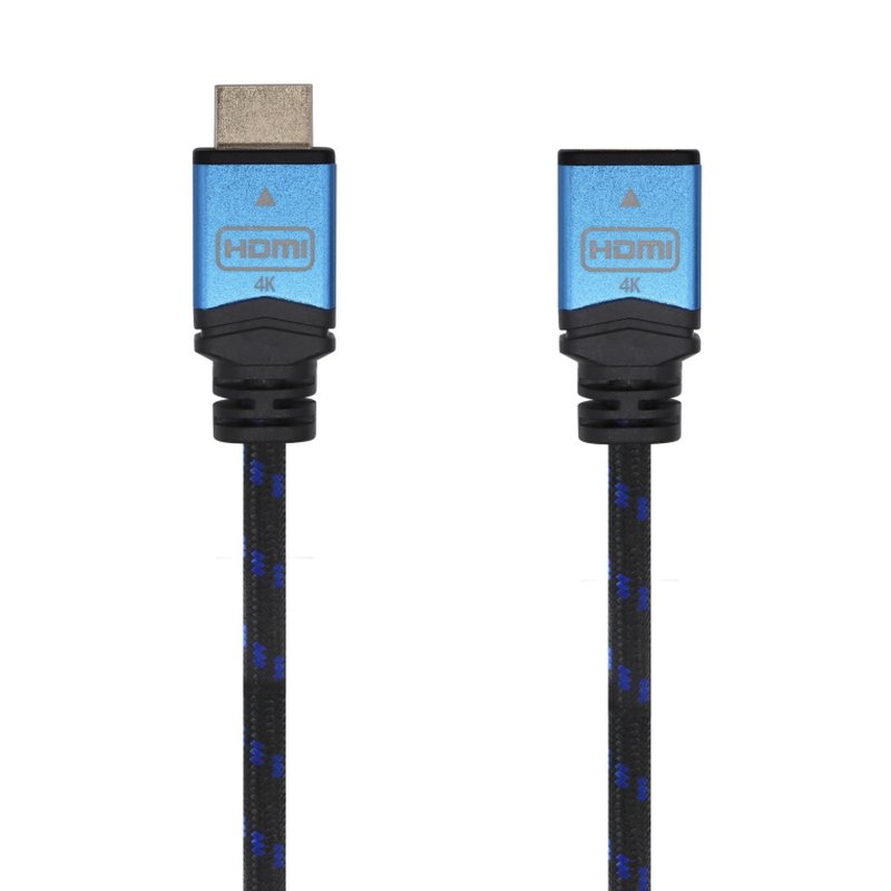 AISENS Cable HDMI V2.0 Prolongador Premium Alta Velocidad / HEC 4K@60Hz 18Gbps, A/M-A/H, Negro/Azul, 3.0m AISENS Cable HDMI V2.0 Prolongador Premium Alta Velocidad / HEC 4K@60Hz 18Gbps, A/M-A/H, Negro/Azul, 3.0m