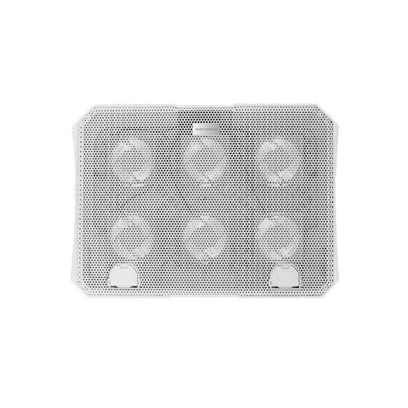 Mars Gaming MNBC23, Base Refrigeradora y Stand 16”, 6 Ventiladores Controlables con LED Azul, Stand 6 Posiciones, Soporte Smartphone, 2 USB 2.0, Blanco Mars Gaming MNBC23, Base Refrigeradora y Stand 16”, 6 Ventiladores Controlables con LED Azul, Stand 6 Posiciones, Soporte Smartphone, 2 USB 2.0, Blanco