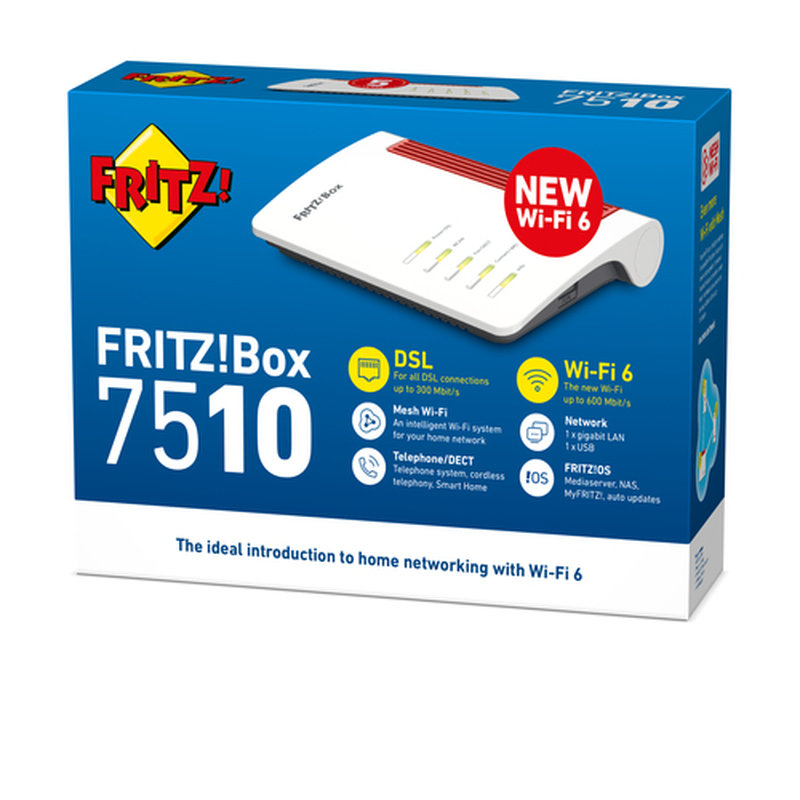 Box FRITZ! 7510 INT router inalámbrico Gigabit Ethernet Banda única (2,4 GHz) Blanco Box FRITZ! 7510 INT router inalámbrico Gigabit Ethernet Banda única (2,4 GHz) Blanco - Imagen 3