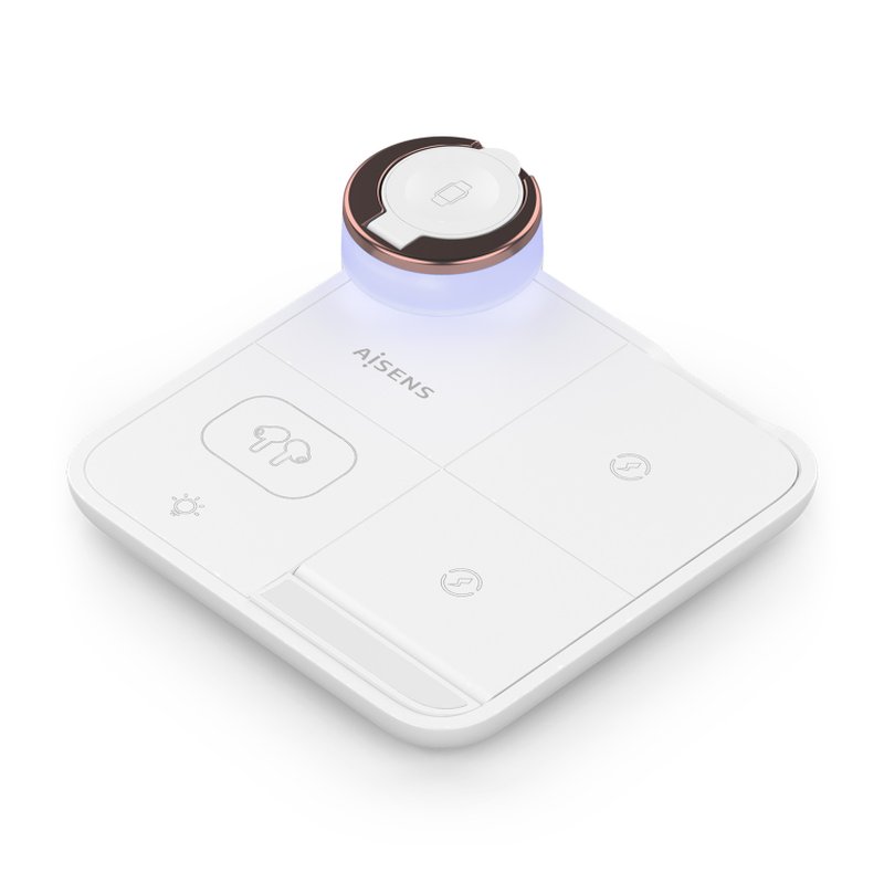 AISENS Cargador Inalambrico USB-C 4 en 1 De 15W Para Movil, Apple Watch, Auriculares Con Estuche De Carga, Blanco AISENS Cargador Inalambrico USB-C 4 en 1 De 15W Para Movil, Apple Watch, Auriculares Con Estuche De Carga, Blanco