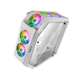 Mars Gaming MC51W, Caja PC Gaming ATX, Doble Cristal Templado, 5x Ventilador RGB 12cm, Blanco