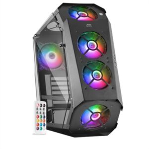 Mars Gaming MC51, Caja PC Gaming ATX, Doble Cristal Templado, 5x Ventilador RGB 12cm, Negro