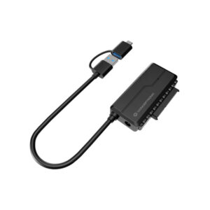 Conceptronic ABBY21B cambiador de género para cable USB Type-A SATA 22-pin Negro
