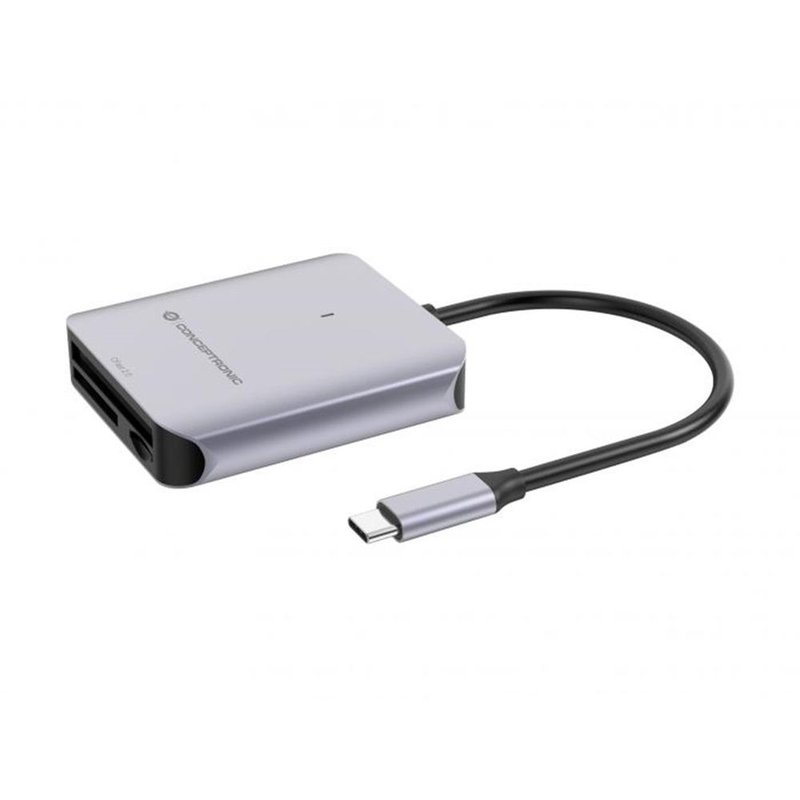 Conceptronic BIAN09G lector de tarjeta USB 3.2 Gen 2 Type-C Gris