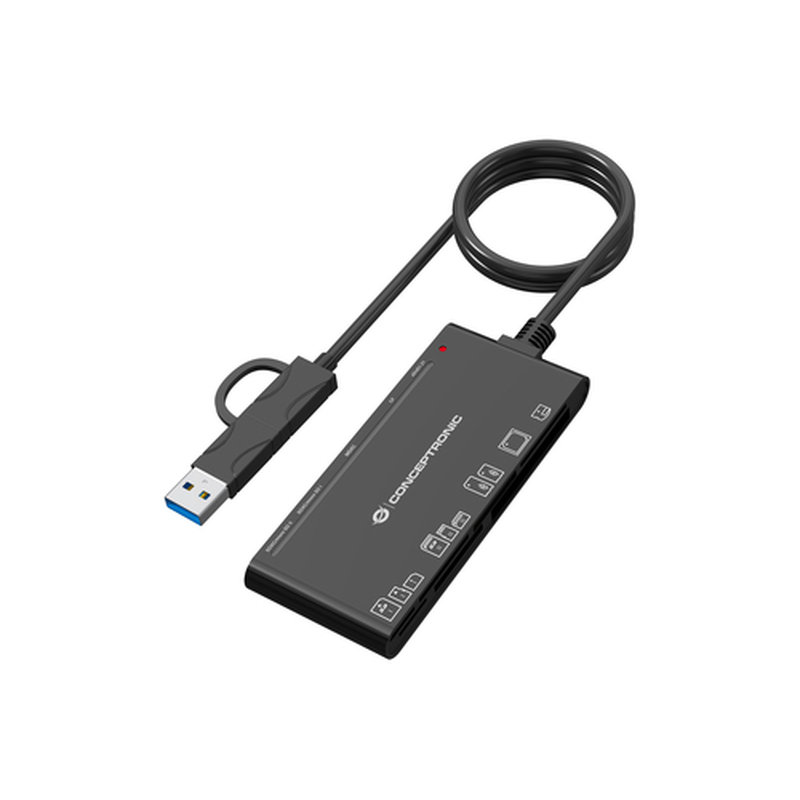 Conceptronic BIAN10B lector de tarjeta USB 3.2 Gen 1 (3.1 Gen 1) Type-A/Type-C Negro Conceptronic BIAN10B lector de tarjeta USB 3.2 Gen 1 (3.1 Gen 1) Type-A/Type-C Negro - Imagen 2