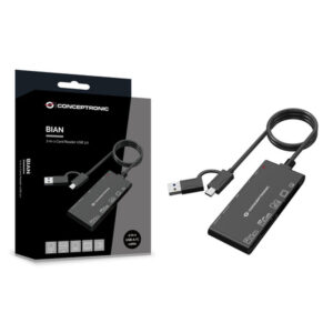 Conceptronic BIAN10B lector de tarjeta USB 3.2 Gen 1 (3.1 Gen 1) Type-A/Type-C Negro Conceptronic BIAN10B lector de tarjeta USB 3.2 Gen 1 (3.1 Gen 1) Type-A/Type-C Negro