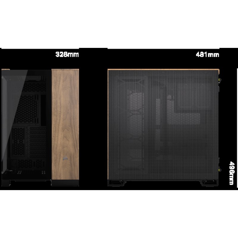 Corsair CC-9011282-WW carcasa de ordenador Midi Tower Negro, Nuez Corsair CC-9011282-WW carcasa de ordenador Midi Tower Negro, Nuez - Imagen 2