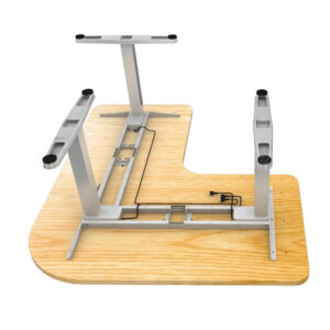 Equip ERGO - Estructura de escritorio eléctrica en forma de L para trabajar sentado o de pie, triple motor, color blanco