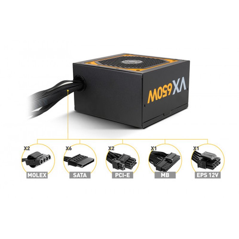 FUENTE ALIMENTACION NOX URANO VX650 650W 80+ BRONZE ATX NEGRO - Imagen 4