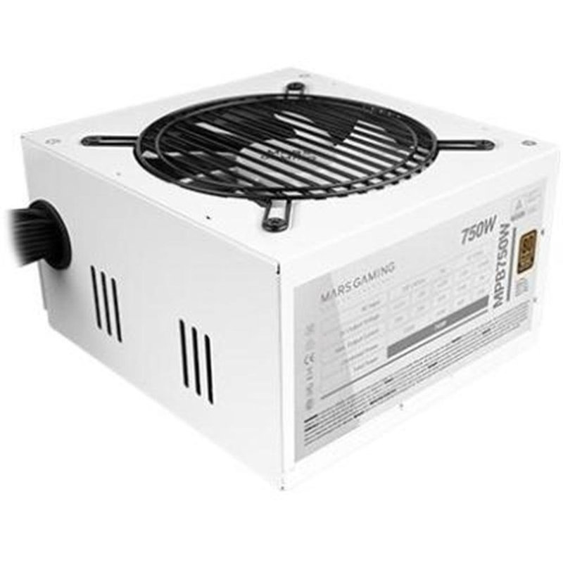 Mars Gaming MPB750, Fuente Alimentación PC 750W ATX, 6 Años Garantía, 80Plus Bronze 230V EU, 90% Eficiencia, Ventilador FDB 120mm con Tecnología AI-RPM y Sistema Antivibración, Blanco Mars Gaming MPB750, Fuente Alimentación PC 750W ATX, 6 Años Garantía, 80Plus Bronze 230V EU, 90% Eficiencia, Ventilador FDB 120mm con Tecnología AI-RPM y Sistema Antivibración, Blanco