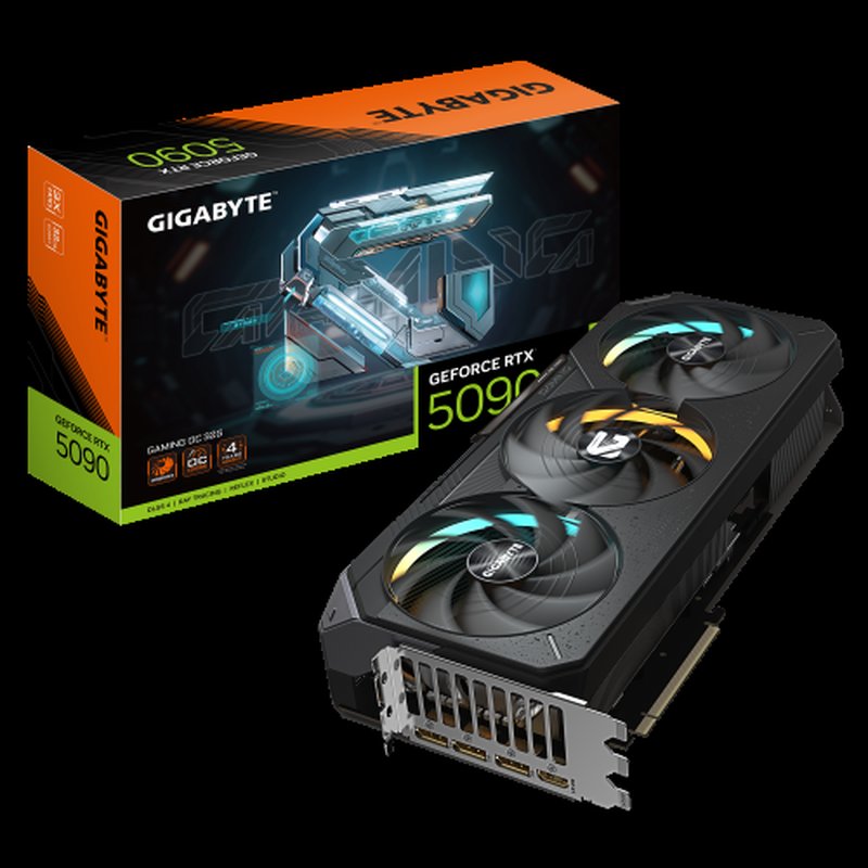 GIGABYTE GeForce RTX 5090 GAMING OC 32G Tarjeta Gráfica - 32GB GDDR7, 512 bits, PCI-E 5.0, 2550MHz Core Clock, 3 x DP 2.1a, 1 x HDMI 2.1b, NVIDIA DLSS 4, GV-N5090GAMING OC-32GD