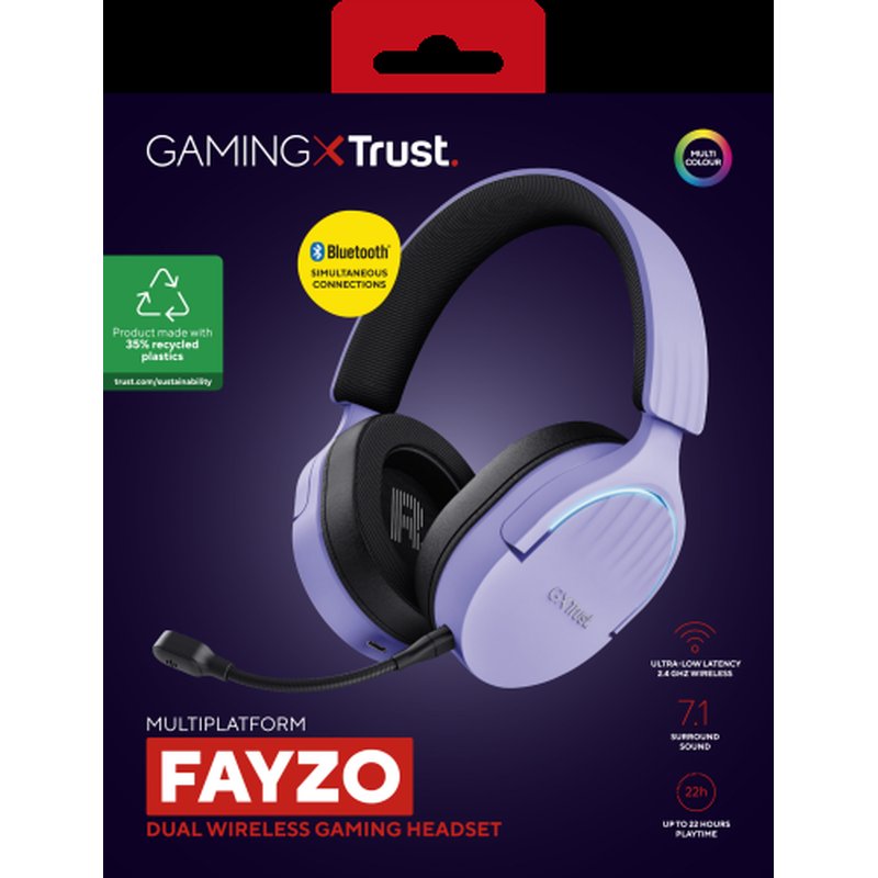 Trust GXT 491P FAYZO Auriculares Inalámbrico y alámbrico Diadema Juego USB tipo A Bluetooth Negro, Púrpura Trust GXT 491P FAYZO Auriculares Inalámbrico y alámbrico Diadema Juego USB tipo A Bluetooth Negro, Púrpura - Imagen 14