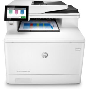 HP Color LaserJet Enterprise Impresora multifunción M480f, Color, Impresora para Empresas, Imprima, copie, escanee y envíe por fax, Tamaño compacto; Gran seguridad; Impresión a doble cara; AAD de 50 hojas; Energéticamente eficiente