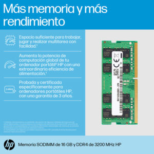 HP Memoria SODIMM DDR4 3200 de 16 GB HP Memoria SODIMM DDR4 3200 de 16 GB