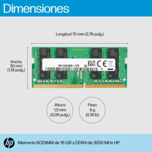 HP Memoria SODIMM DDR4 3200 de 16 GB HP Memoria SODIMM DDR4 3200 de 16 GB