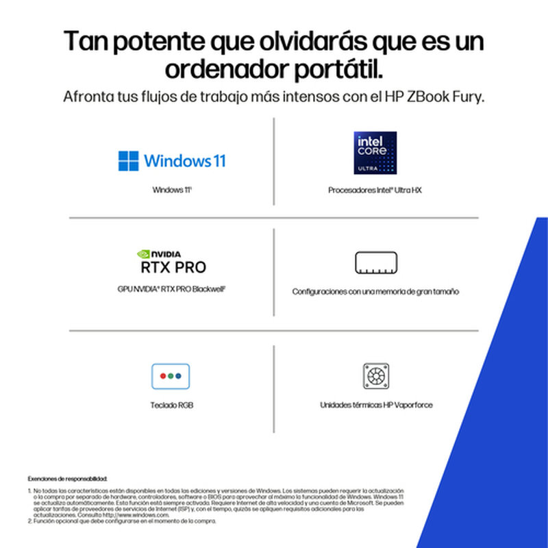 HP ZBook Fury G1i 16 inch Mobile Workstation PC Wolf Pro Security Edition - Data Science Intel Core Ultra 7 Estación de trabajo móvil 40,6 cm (16") WUXGA 32 GB DDR5-SDRAM Wi-Fi 7 (802.11be) Windows 11 Pro AI PC, AI Workstation HP ZBook Fury G1i 16 inch Mobile Workstation PC Wolf Pro Security Edition - Data Science Intel Core Ultra 7 Estación de trabajo móvil 40,6 cm (16") WUXGA 32 GB DDR5-SDRAM Wi-Fi 7 (802.11be) Windows 11 Pro AI PC, AI Workstation - Imagen 4
