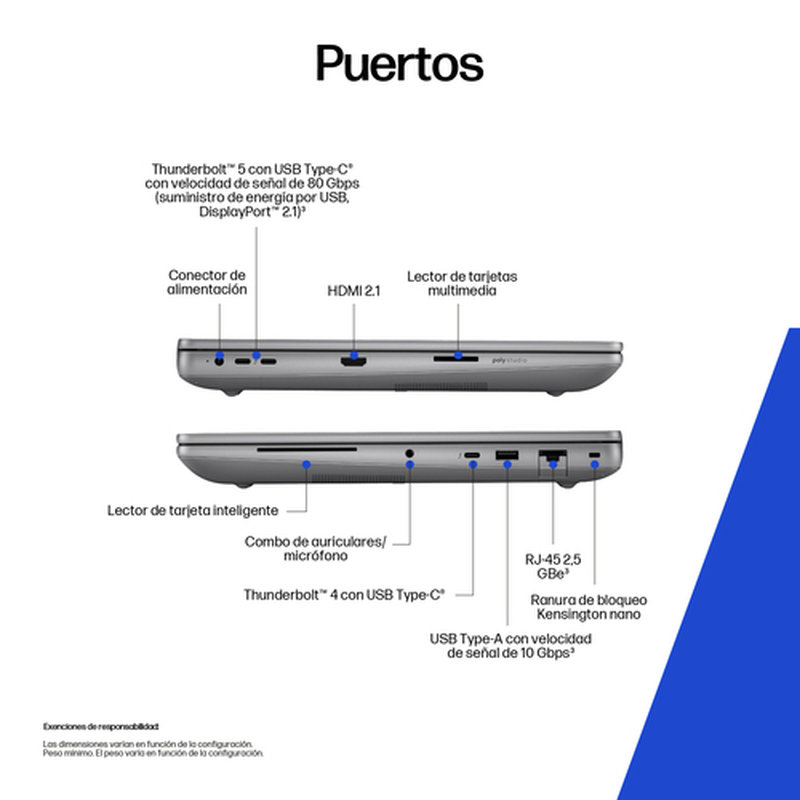 HP ZBook Fury G1i 16 inch Mobile Workstation PC Wolf Pro Security Edition - Data Science Intel Core Ultra 7 Estación de trabajo móvil 40,6 cm (16") WUXGA 32 GB DDR5-SDRAM Wi-Fi 7 (802.11be) Windows 11 Pro AI PC, AI Workstation HP ZBook Fury G1i 16 inch Mobile Workstation PC Wolf Pro Security Edition - Data Science Intel Core Ultra 7 Estación de trabajo móvil 40,6 cm (16") WUXGA 32 GB DDR5-SDRAM Wi-Fi 7 (802.11be) Windows 11 Pro AI PC, AI Workstation - Imagen 5