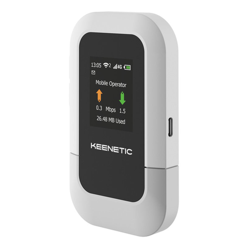 Keenetic Roamer 4G (KN-5110 router inalámbrico Banda única (2,4 GHz) Negro, Gris