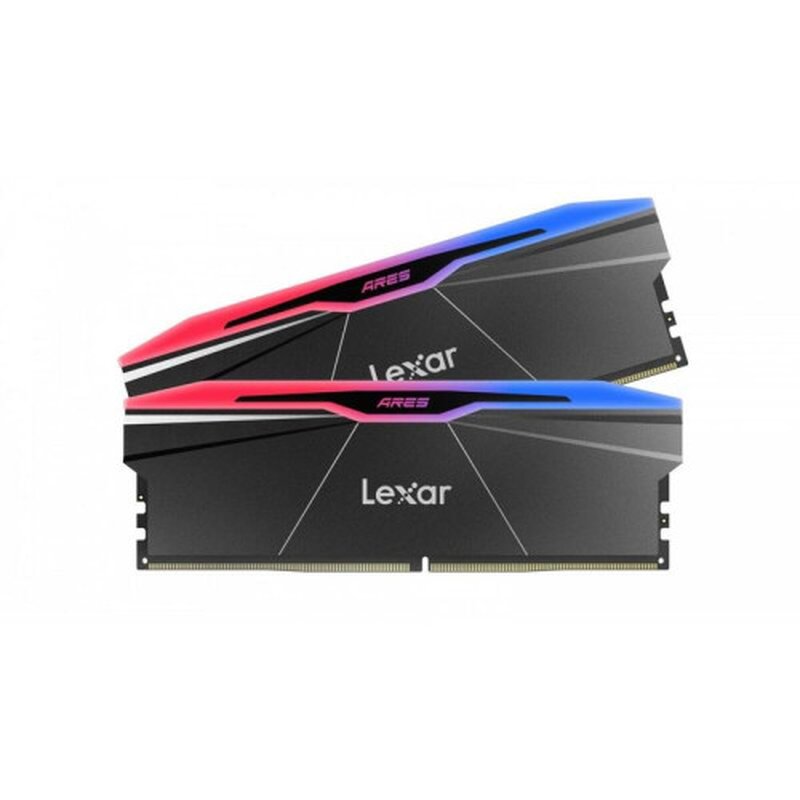 LEXAR MEMORIA ARES 2.0 DDR5 6000 CL30 1.35V MEMORY WITH HEATSINK AND RGB LIGHTING,DUAL PACK, BLACK COLOR LEXAR MEMORIA ARES 2.0 DDR5 6000 CL30 1.35V MEMORY WITH HEATSINK AND RGB LIGHTING,DUAL PACK, BLACK COLOR