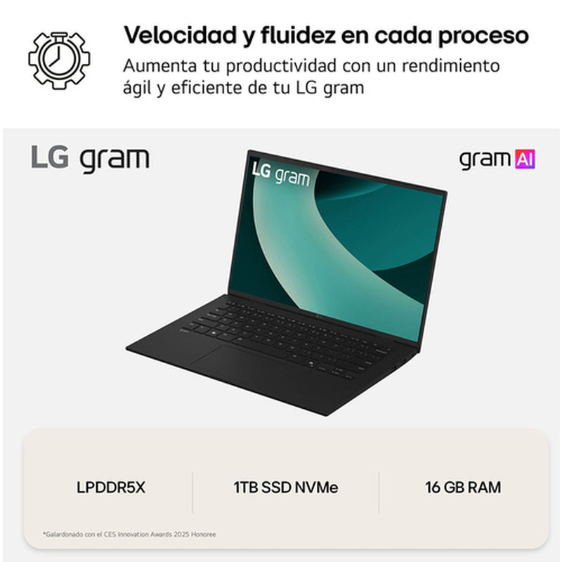 LG 17Z90T-G.AA78B ordenador portatil Intel Core Ultra 7 255H Portátil 43,2 cm (17") WQXGA 16 GB LPDDR5x-SDRAM 1 TB Unidad de disco duro Wi-Fi 7 (802.11be) Windows 11 Home Negro - Imagen 5